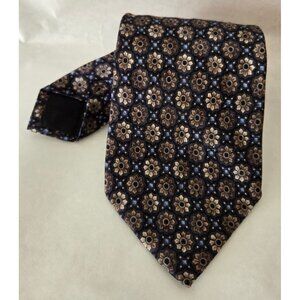 Ermenegildo Zegna Diseono Esclusivo 100% Silk Floral Tie Neutral Classic Suiting